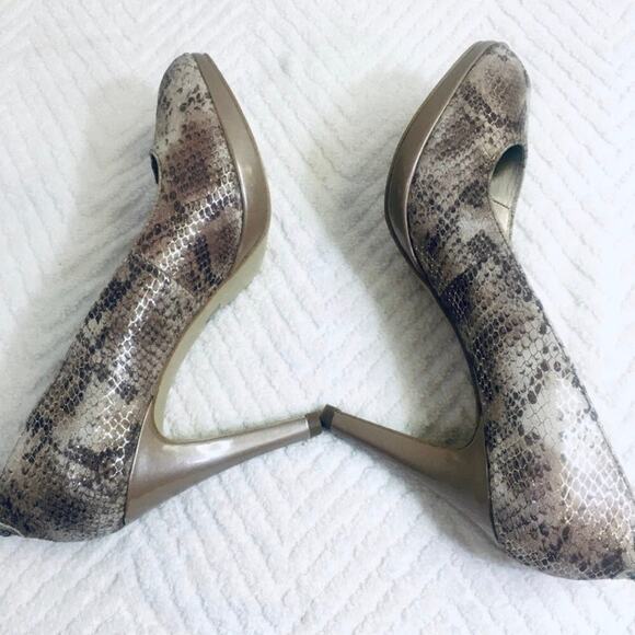 Anne Klein ~ Platform Heels Open Toe ~ Metallic  7.5 Fairy Glam Coquette - Picture 6 of 11